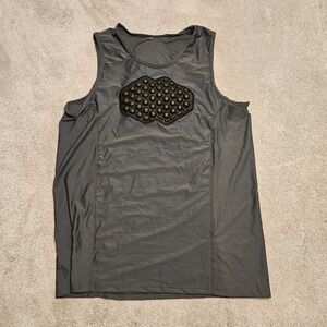 Men's Padded Compression Shirt L Chest & Back Protection Vest, Gray Sports Gear